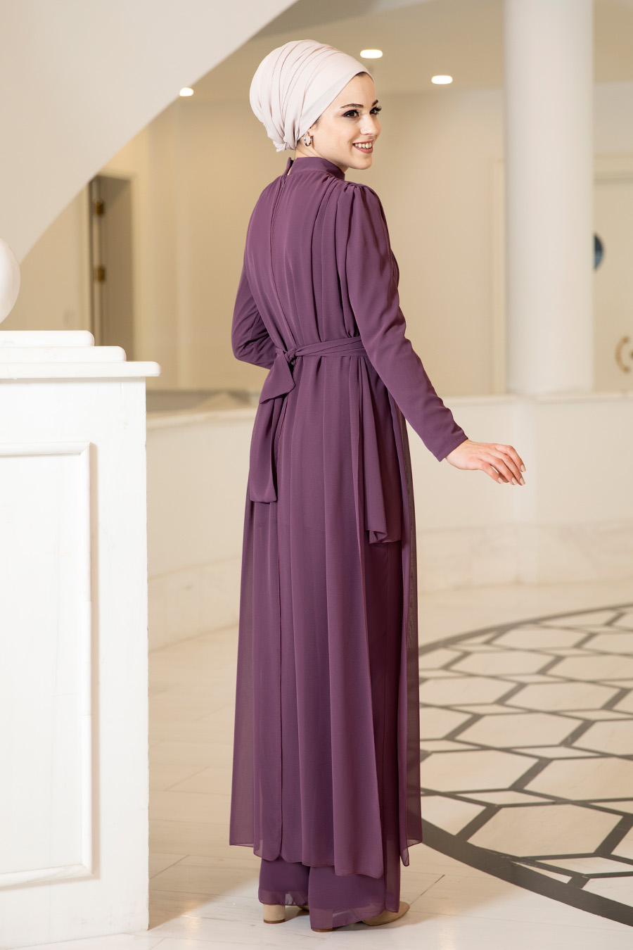 MAUVE TUNIC AND PANT SUIT 
